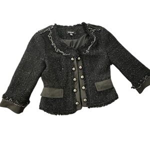 bebe Black beaded chained bolero Jacket